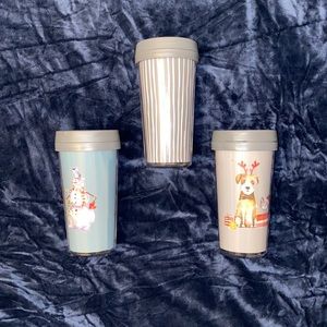 Three Holiday travel Mugs